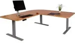 Eck-Schreibtisch HWC-D40, Computertisch elektrisch h&ouml;henverstellbar 178x178cm 84kg