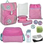 M&auml;dchen Schulranzen 1. Klasse in Rosa Schultaschen Set mit Federm&auml;ppchen &