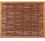 FAKO Weidengeflechtzaun mit umlauf. Rahmen 120 x 100 cm - Braun