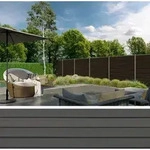 TeJe WOLLBACH WPC Lamellensteckzaun-Set ca. 175 x 180 cm Grau inkl. Start- und