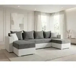 Wohnlandschaft mit Schlaffunktion Beno - U-Form Couch, Ecksofa mit Bettkasten,