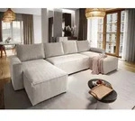 Masseno Ecksofa ASPRA mit Schlaffunktion U-Form, Sofa mit Bettkasten,...