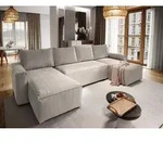 Masseno Ecksofa ASPRA mit Schlaffunktion U-Form, Sofa mit Bettkasten,...