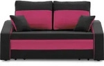 Schlafsofa mit Bettkasten, Sofa HEWLET PLUS mit Schlaffunktion, Schwarz/Fuchsia