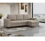Ecksofa L-form, Bettsofa mit Schlaffunktion, zwei Bettkasten - AXEL - Hellbraun -