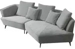 KAWOLA Sofa GARBO Designsofa Stoff grau rechts offen - Grau