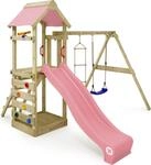 Spielturm Wickey FreeFlyer mit Schaukel und Rutsche in Hellrosa