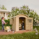 Timbela Kinderspielhaus aus Holz OHNE B&Ouml;DEN - Spielhaus im Freien f&uuml;r Kinder -