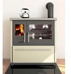 Plamen 850 Glas N &ndash; cremefarbener Holzherd (rechte Ausf&uuml;hrung) - Beige