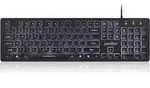 Kabelgebundene Tastatur Perixx Periboard-317, beleuchtet, schwarz - Schwarz