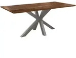 Esstisch Baumkante massiv Akazie nussbaum 260 x 100 silber FELINA - Braun