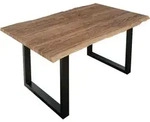 Esstisch Baumkante massiv Akazie stone 180 x 90 cm schwarz LAUREN -...