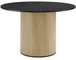 SalesFever Esstisch rund &Oslash; 120 cm | schwarz lackierte Tischplatte aus MDF 