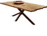 SIT M&ouml;bel Esstisch 200 x 100 cm | 50 mm Platte Teak natur | Gestell Metall