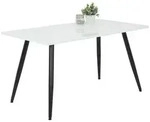 Esstisch Anika- Platte Hglz.wei&szlig; -Metallgestell Rundrohr-140cm breit - Wei&szlig;