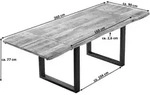 Esstisch Baumkante Mango natur 160 (260) x 90 cm Ansteckplatten schwarz NOAR -