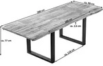 Esstisch Baumkante Mango natur 180 (280) x 90 cm Ansteckplatten schwarz NOAR -