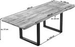 Esstisch Baumkante Mango natur 200 (300) x 100 cm Ansteckplatten schwarz NOAR -