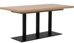 CALICOSY - Ausziehbarer Esstisch Nachbildung Artisan-Eiche und Schwarz L160-240 cm