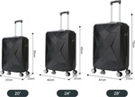 Reisekoffer ABS-03 Koffer 3-teilig Hartschale Trolley Set Kofferset Handgep&auml;ck