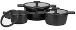 HAPPINESS BLACKLINE Topfset 6tlg., fettarmes und gesundes Kochen, f&uuml;r alle Herdarten