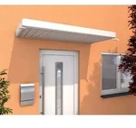 Gutta Rechteckvordach NM 150x90 cm in wei&szlig; Kunststoffpaneel-Abdeckung wei&szlig; -...
