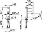 KEUCO 59504012100 EHM-WT-Mischer 60 IXMO 59504