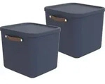 Rotho 2er-Set Aufbewahrungsbox 40L Maloja - Kunststoffbox mit Deckel -...