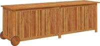 vidaXL Gartentruhe mit Rollen 150x50x58 cm Massivholz Akazie