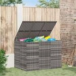 vidaXL Garten-Kissenbox PE Rattan 145x100x103 cm Grau