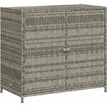vidaXL Gartenschrank Grau 83x45x76 cm Poly Rattan