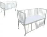 Kinderbett / Beistellbett / Babybett 2in1 120x60cm mit Matratze wei&szlig; - Wei&szlig;