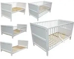 Kinderbett Juniorbett Beistellbett 140x70cm 3in1 wei&szlig; - Wei&szlig;