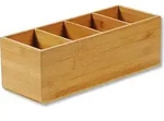 KESPER Besteckkasten Bambus , 70850, 4 F&auml;cher, Ma&szlig;e: 35 x 14 x 12 cm, nachhaltiger
