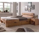 Futonbett Schlafzimmer Bett Kernbuche massiv Holz ge&ouml;lt Judith 140 x 200 cm - Braun