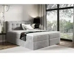 Boxspringbett Schlafzimmerbett OVIEDO 200x220cm Stoff Fresh Grau - Grau