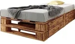 sunnypillow Palettenbett M2 aus Holz 120 x 200 cm mit Lattenrost und 2...