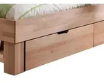 2x Bettkasten Schublade Bett Schlafzimmer JUDITH Kernbuche massiv - Dunkelrot