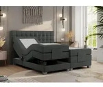 Boxspringbett mit Motor, elektrisch - Elektro - 200x200cm - Dunkelgrau - H3 -