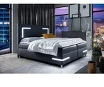 Boxspringbett Schlafzimmerbett ARIANO 200x200cm Schwarz inkl. Bettkasten und LED -
