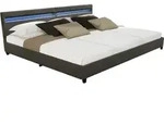 HOME DELUXE - LED Bett NUBE - Dunkelgrau, 270 x 200 cm - inkl. Lattenrost und