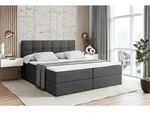 ALTDECOR Boxspringbett mit H3 Matratze und Topper - 160 x 200 cm - MARCE - Dunkelgrau