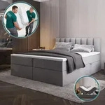 TRADA Boxspringbett 180x200 Palermo mit Bettk&auml;sten mit Matratze mit Topper