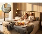 TRADA Bond Boxspringbett 160x200 mit Bettkasten mit Matratzen Stauraum Velvet