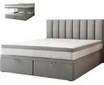 TRADA Bond Boxspringbett 160x200 mit Bettkasten mit Matratzen Stauraum Velvet
