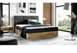 Boxspringbett Schlafzimmerbett BARTEL 200x220cm Stoff Schwarz inkl. Bettkasten