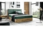 Boxspringbett Schlafzimmerbett BARTEL 200x220cm Stoff Gr&uuml;n inkl. Bettkasten