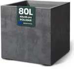 XL Pflanzkasten &bdquo;Millennium&ldquo; 49x49x49 cm - 80L Volumen - Anthrazit -...
