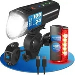 FISCHER LED Akku Beleuchtungsset mit Fernlicht, Bodenbeleuchtung und Stopplicht...