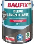 BAUFIX Dekor Langzeitlasur anthrazitgrau seidenmatt, 5 Liter, Holzlasur - Grau